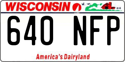 WI license plate 640NFP