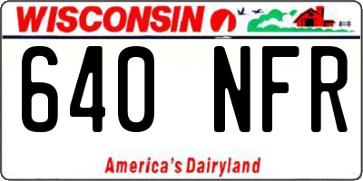 WI license plate 640NFR