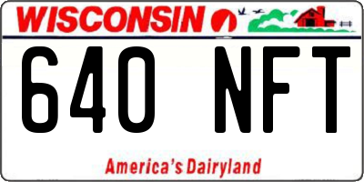 WI license plate 640NFT