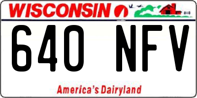 WI license plate 640NFV