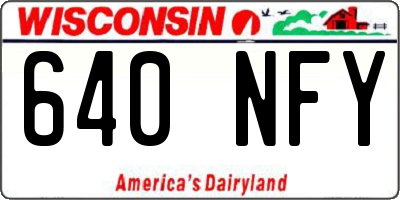 WI license plate 640NFY