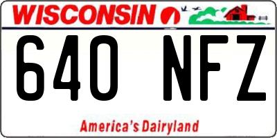 WI license plate 640NFZ