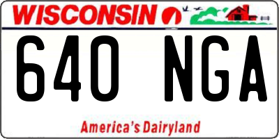 WI license plate 640NGA