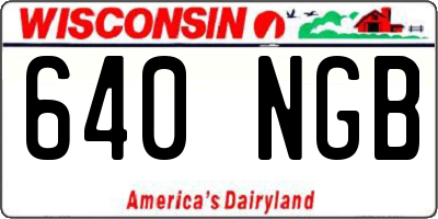 WI license plate 640NGB