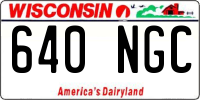 WI license plate 640NGC