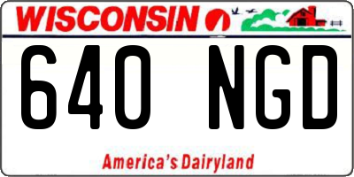 WI license plate 640NGD