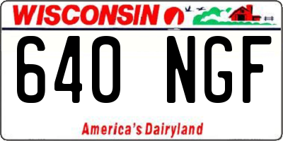 WI license plate 640NGF