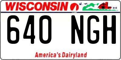 WI license plate 640NGH
