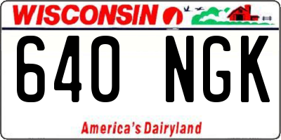 WI license plate 640NGK