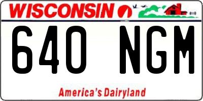 WI license plate 640NGM
