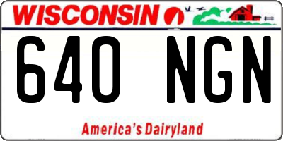 WI license plate 640NGN