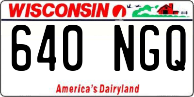 WI license plate 640NGQ