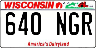 WI license plate 640NGR