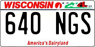 WI license plate 640NGS