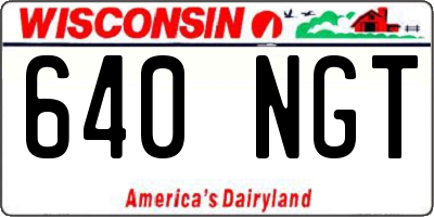 WI license plate 640NGT