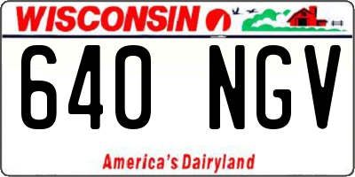 WI license plate 640NGV