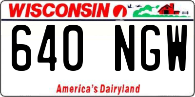 WI license plate 640NGW