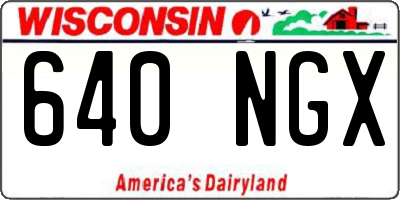 WI license plate 640NGX