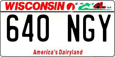 WI license plate 640NGY
