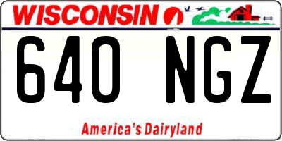 WI license plate 640NGZ