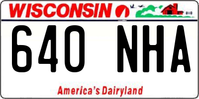 WI license plate 640NHA