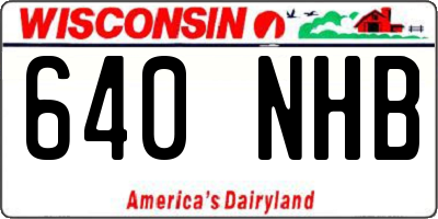 WI license plate 640NHB