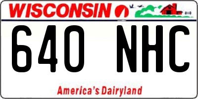 WI license plate 640NHC