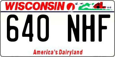 WI license plate 640NHF