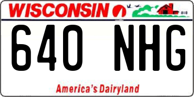 WI license plate 640NHG