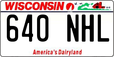 WI license plate 640NHL