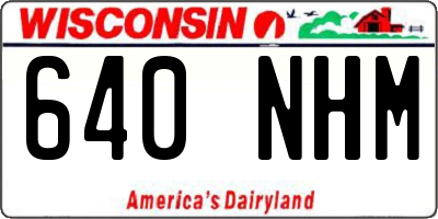 WI license plate 640NHM