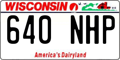 WI license plate 640NHP