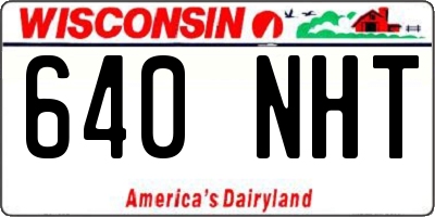 WI license plate 640NHT