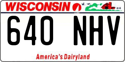 WI license plate 640NHV