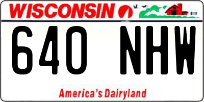 WI license plate 640NHW