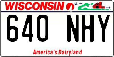 WI license plate 640NHY
