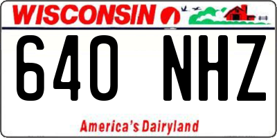 WI license plate 640NHZ