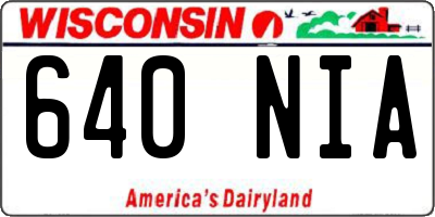 WI license plate 640NIA
