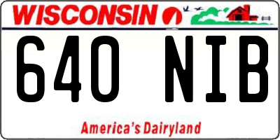 WI license plate 640NIB