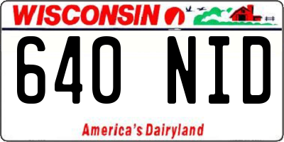 WI license plate 640NID