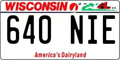 WI license plate 640NIE