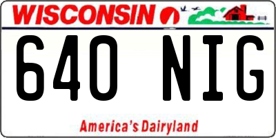 WI license plate 640NIG