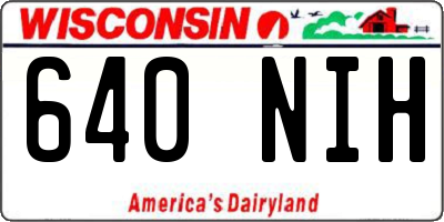 WI license plate 640NIH