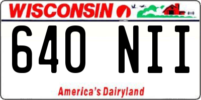 WI license plate 640NII