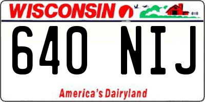 WI license plate 640NIJ