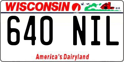 WI license plate 640NIL