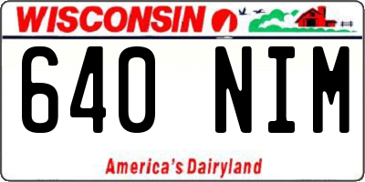 WI license plate 640NIM