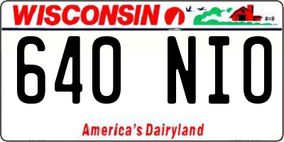 WI license plate 640NIO
