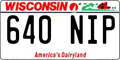 WI license plate 640NIP