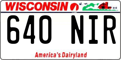 WI license plate 640NIR
